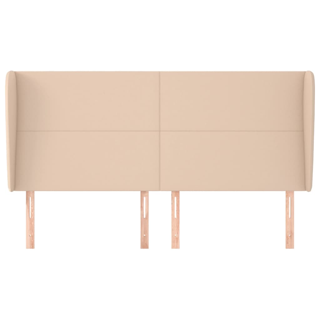 sengegavl med kanter 183x23x118/128 cm kunstlæder cappuccino