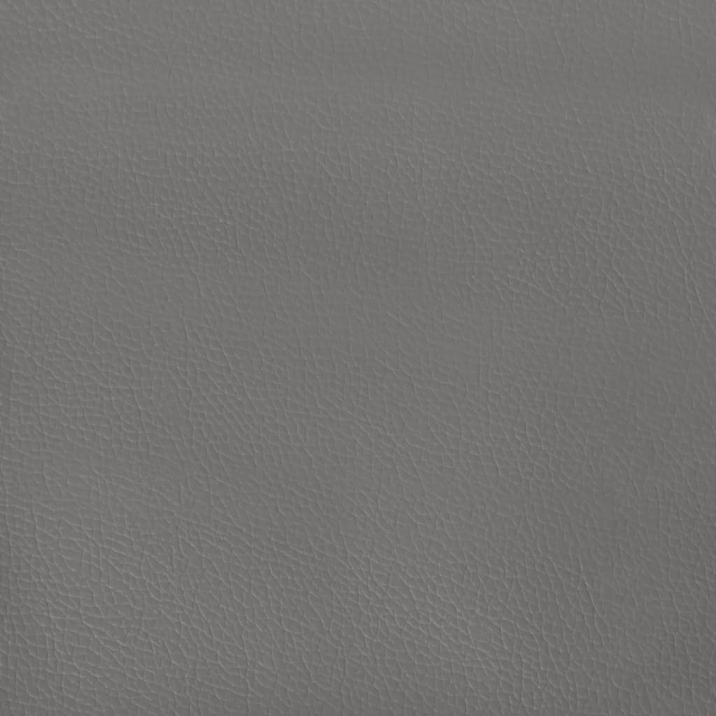 sengegavl med kanter 203x23x118/128 cm kunstlæder grå