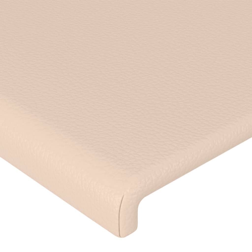 sengegavl med kanter 203x23x118/128 cm kunstlæder cappuccino