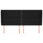 sengegavl med kanter 163x23x118/128 cm stof sort
