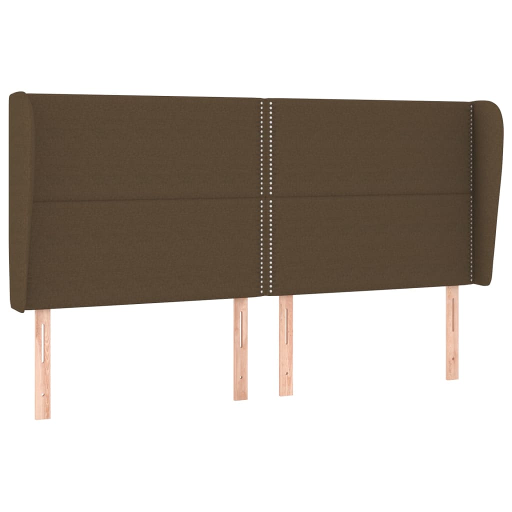 sengegavl med kanter 183x23x118/128 cm stof mørkebrun