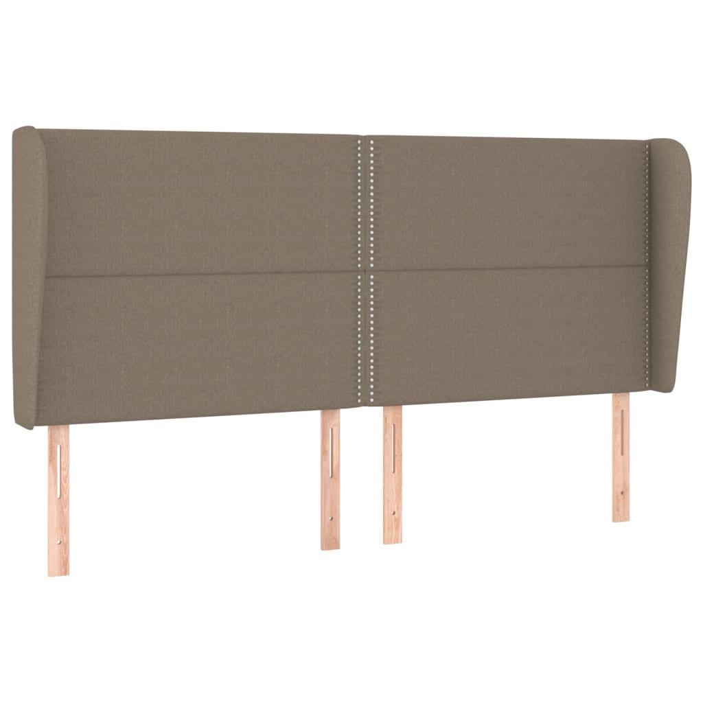 sengegavl med kanter 203x23x118/128 cm stof gråbrun
