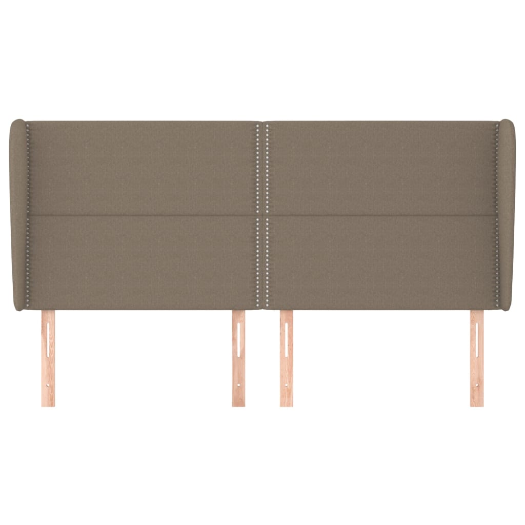 sengegavl med kanter 203x23x118/128 cm stof gråbrun