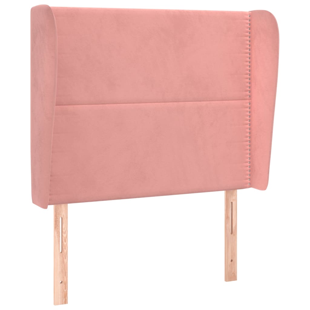 sengegavl med kanter 83x23x118/128 cm fløjl pink
