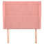 sengegavl med kanter 83x23x118/128 cm fløjl pink