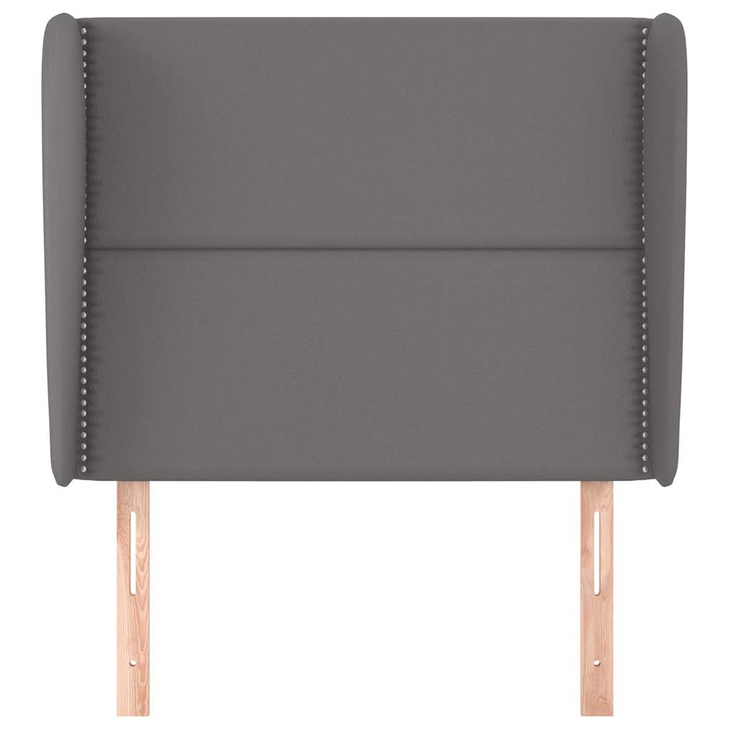 sengegavl med kanter 103x23x118/128 cm kunstlæder grå