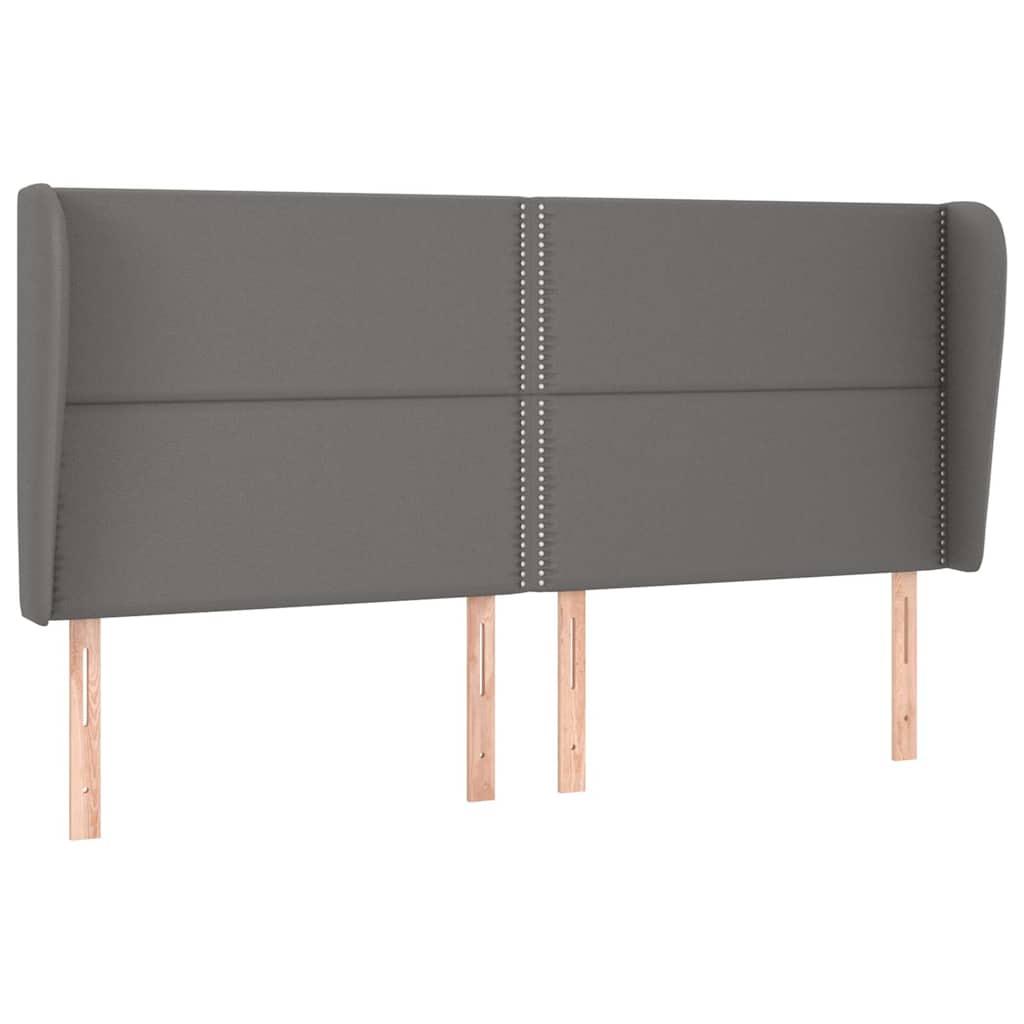 sengegavl med kanter 203x23x118/128 cm kunstlæder grå