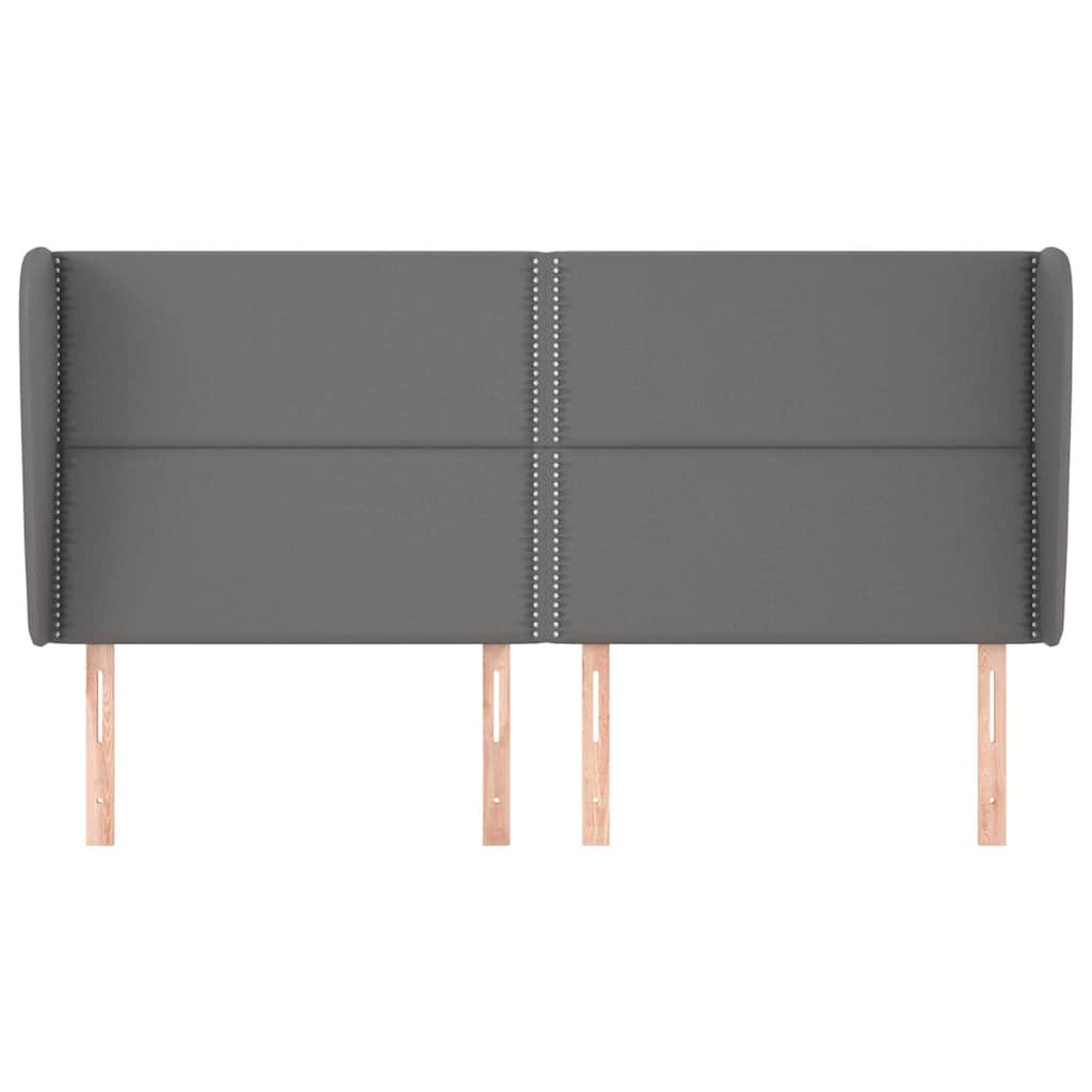 sengegavl med kanter 203x23x118/128 cm kunstlæder grå