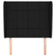 sengegavl med kanter 93x23x118/128 cm stof sort
