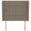 sengegavl med kanter 93x23x118/128 cm stof gråbrun