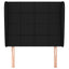 sengegavl med kanter 103x23x118/128 cm stof sort