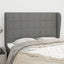 sengegavl med kanter 147x23x118/128 cm stof mørkegrå