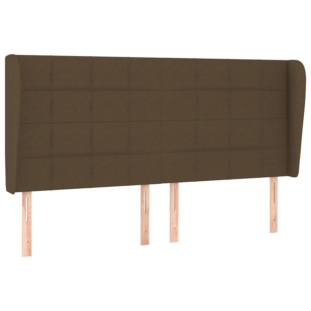 sengegavl med kanter 183x23x118/128 cm stof mørkebrun