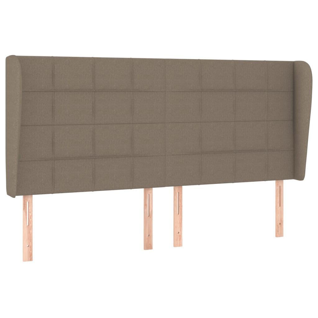 sengegavl med kanter 183x23x118/128 cm stof gråbrun