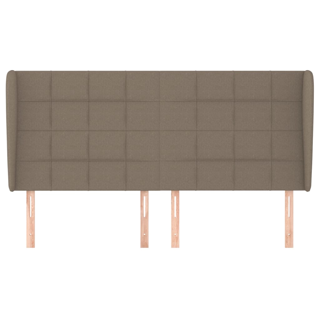 sengegavl med kanter 183x23x118/128 cm stof gråbrun
