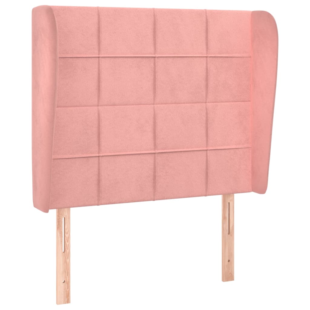 sengegavl med kanter 83x23x118/128 cm fløjl pink