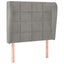 sengegavl med kanter 93x23x118/128 cm fløjl lysegrå