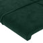 sengegavl med kanter 93x23x118/128 cm fløjl mørkegrøn