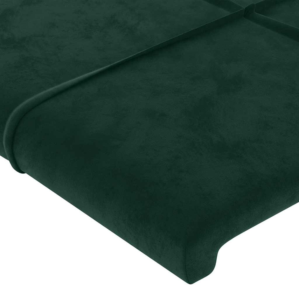 sengegavl med kanter 93x23x118/128 cm fløjl mørkegrøn