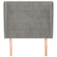sengegavl med kanter 103x23x118/128 cm fløjl lysegrå