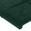 sengegavl med kanter 147x23x118/128 cm fløjl mørkegrøn