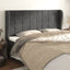 sengegavl med kanter 163x23x118/128 cm fløjl sort