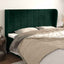 sengegavl med kanter 163x23x118/128 cm fløjl mørkegrøn