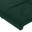 sengegavl med kanter 203x23x118/128 cm fløjl mørkegrøn