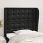 sengegavl med kanter 83x23x118/128 cm kunstlæder sort