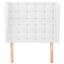 sengegavl med kanter 83x23x118/128 cm kunstlæder hvid