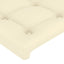 sengegavl med kanter 83x23x118/128 cm kunstlæder cremefarvet
