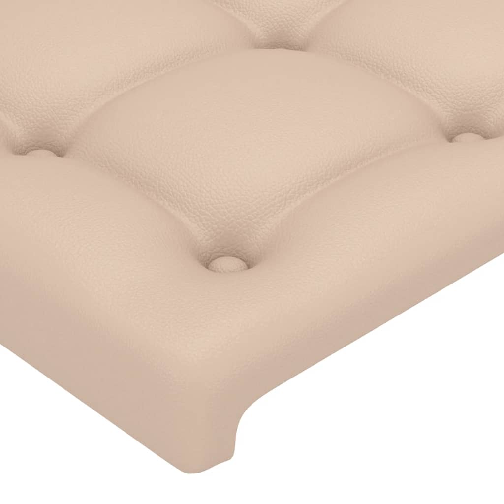 sengegavl med kanter 83x23x118/128 cm kunstlæder cappuccino