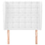 sengegavl med kanter 93x23x118/128 cm kunstlæder hvid