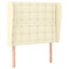 sengegavl med kanter 93x23x118/128 cm kunstlæder cremefarvet