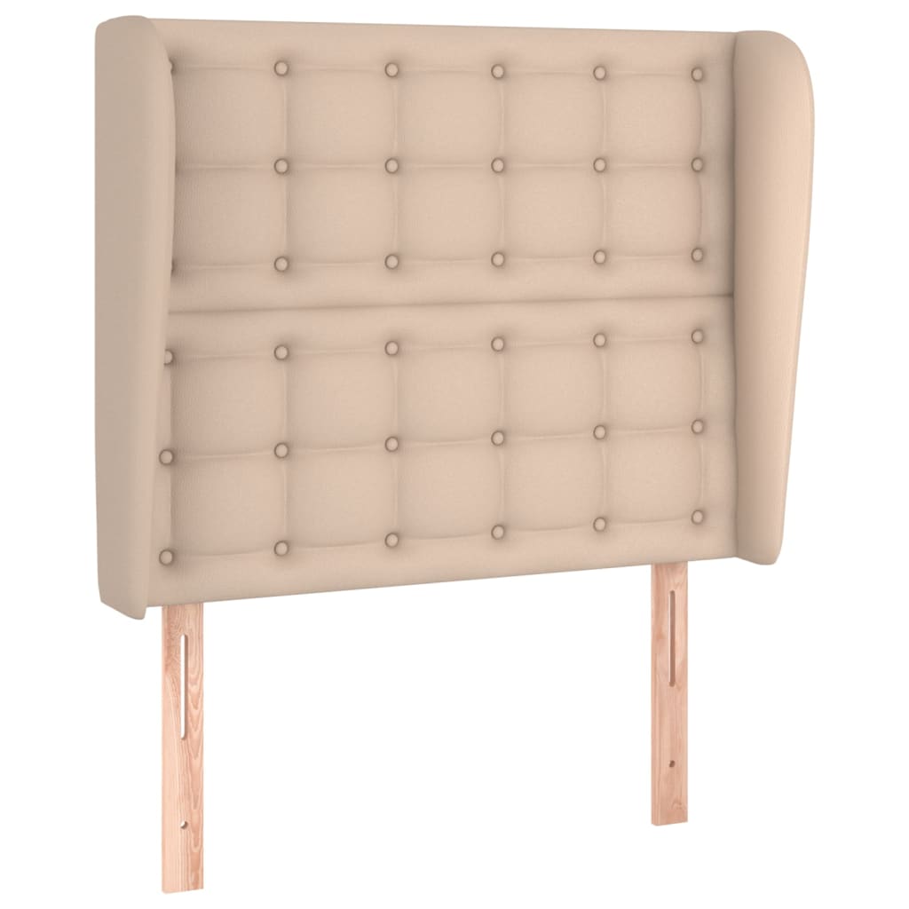 sengegavl med kanter 103x23x118/128 cm kunstlæder cappuccino