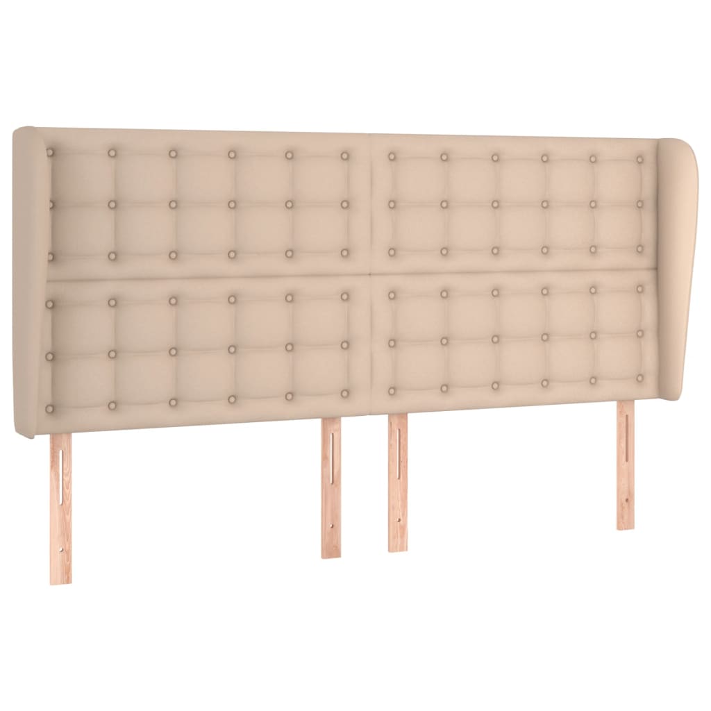 sengegavl med kanter 203x23x118/128 cm kunstlæder cappuccino