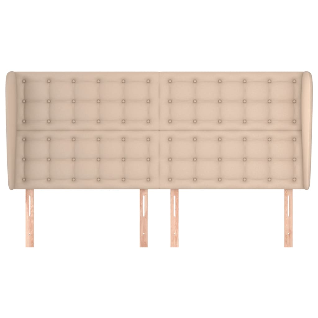 sengegavl med kanter 203x23x118/128 cm kunstlæder cappuccino