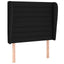 sengegavl med kanter 83x23x118/128 cm stof sort