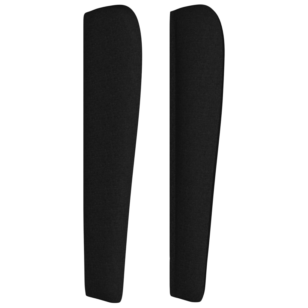 sengegavl med kanter 83x23x118/128 cm stof sort