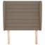 sengegavl med kanter 103x23x118/128 cm stof gråbrun