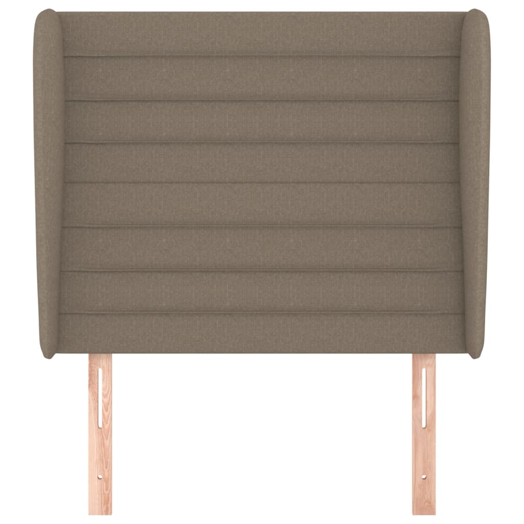 sengegavl med kanter 103x23x118/128 cm stof gråbrun