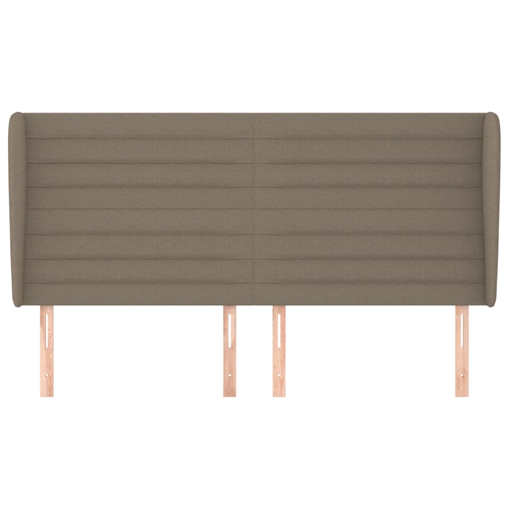 sengegavl med kanter 183x23x118/128 cm stof gråbrun