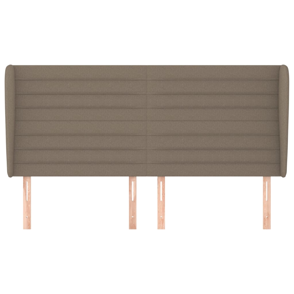 sengegavl med kanter 203x23x118/128 cm stof gråbrun