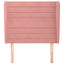 sengegavl med kanter 83x23x118/128 cm fløjl pink