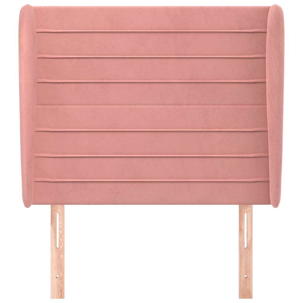 sengegavl med kanter 83x23x118/128 cm fløjl pink