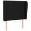 sengegavl med kanter 83x23x118/128 cm stof sort