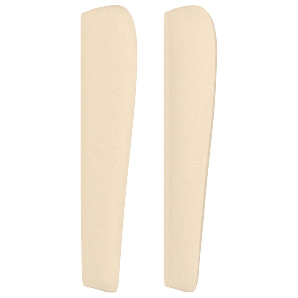 sengegavl med kanter 83x23x118/128 cm stof cremefarvet