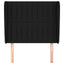 sengegavl med kanter 93x23x118/128 cm stof sort