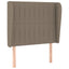sengegavl med kanter 93x23x118/128 cm stof gråbrun