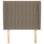 sengegavl med kanter 103x23x118/128 cm stof gråbrun